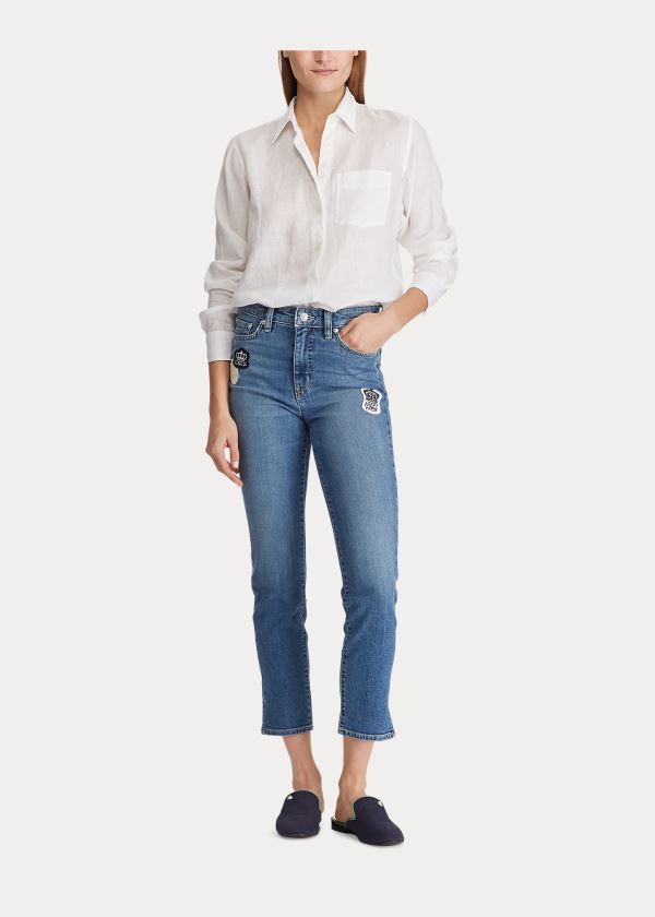 Women's Ralph Lauren Linen Long Sleeve Shirts | 591283JTK